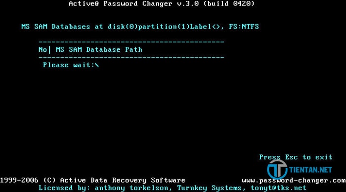 phá mật khẩu windows bằng Active Password Changer